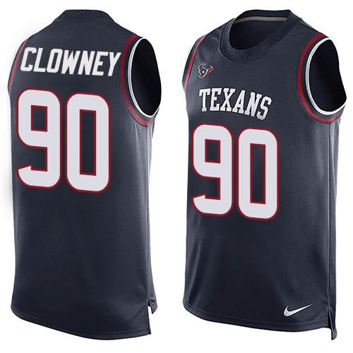Nike Texans #90 Jadeveon Clowney Navy Blue Team Color Men's Stitched NFL Limited Tank Top Jersey